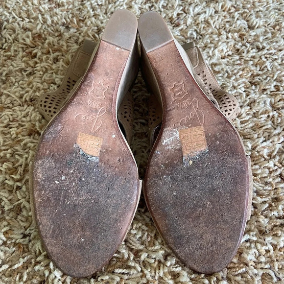 ✨3/$20 Joie Kelley perforated cage peep toe wedges - Picture 3 of 7